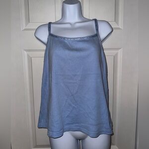 Y2K vintage Old Navy embroidered tank top. Baby blue. Size Large